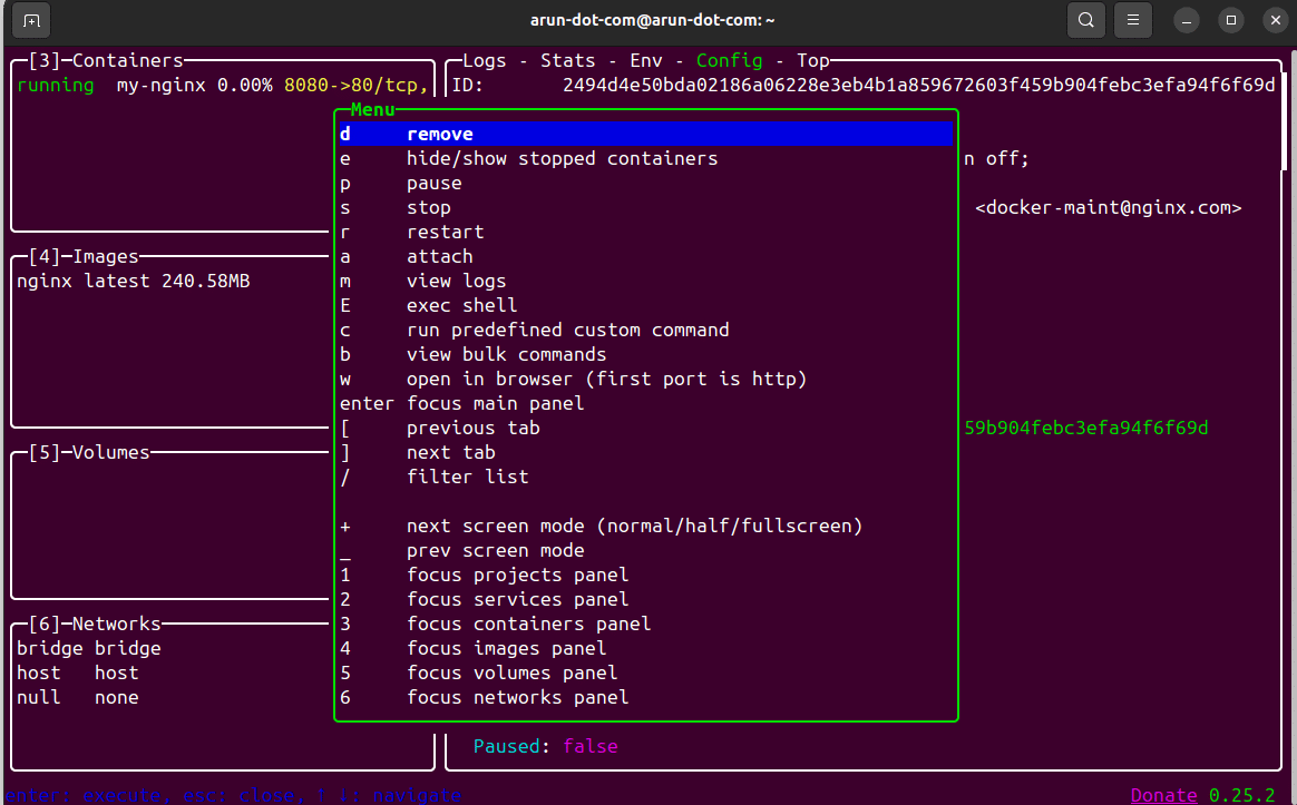 Cleanup menu
