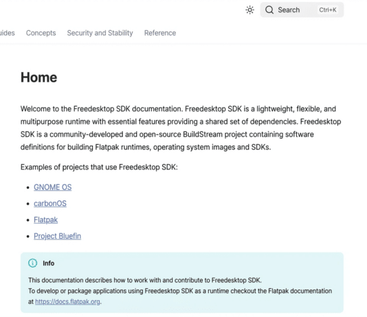 Freedesktop SDK home page.