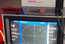 NES Radar displaying live air traffic data on an NES console setup.