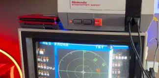 NES Radar displaying live air traffic data on an NES console setup.
