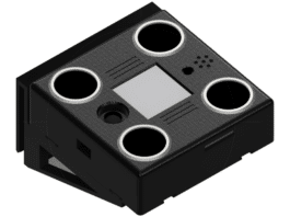 3D render of the compact, 3D-printed VolAnti acoustic drone detector unit.