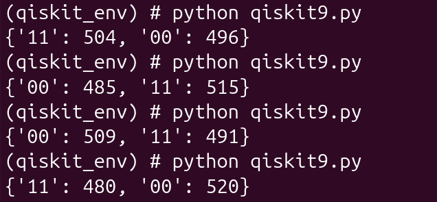 Output of the program qiskit9.py