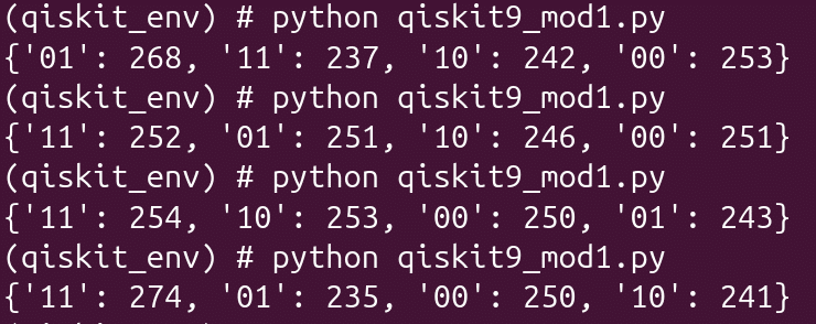 Output of the program qiskit9_mod1.py
