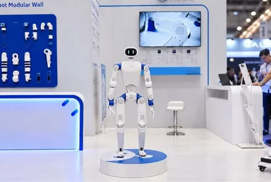RoboParty’s RP1 humanoid robot on display at IROS 2026.