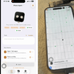 Side-by-side comparison of the iPhone Agent app setup UI and real-time screen coordinate calibration.