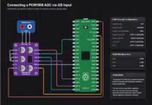 DSPi’s documented wiring for adding analogue input to a Pico 2 using a PCM1808 ADC module. (Image:DSPi GitHub repository)