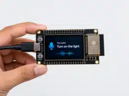 Live captions and voice-control demos run without an internet connection. (AI illustration)