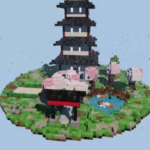 A voxel pagoda garden written by the AI model itself, running locally through Strata on a consumer RTX 5070. (Image: Niko1221 / Strata GitHub repository)