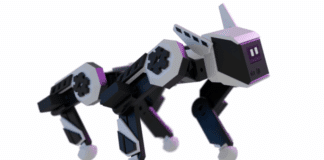 The TNY-360’s design packs 12 servo-driven joints into a compact quadruped frame.