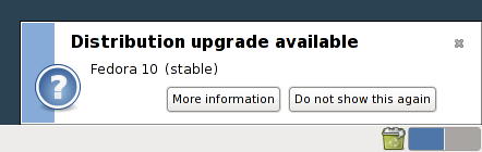 Figure 5: Notification on the availability of a new OS version