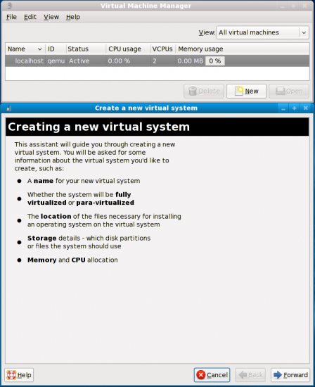 Figure 03: Create a new virtual system