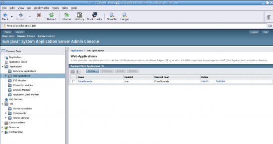 Figure 6: A local application deployment on the app server