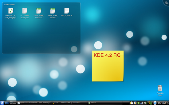 Figure 4: KDE 4.2 RC on openSUSE 11.1