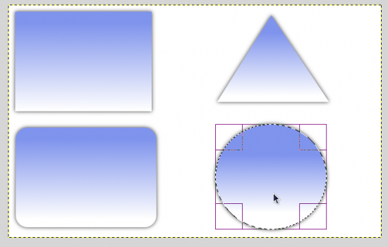 Figure 7: Different shapes in GIMP
