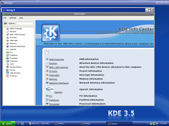 Figure 4: Running a full-fledged KDE on Windows