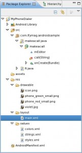 Figure 6: The project hierarchy