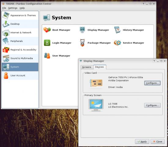 Figure 3: Tasma and Display Manager