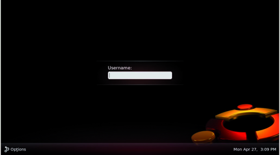 The new login screen