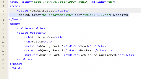 Figure 2: Content filters