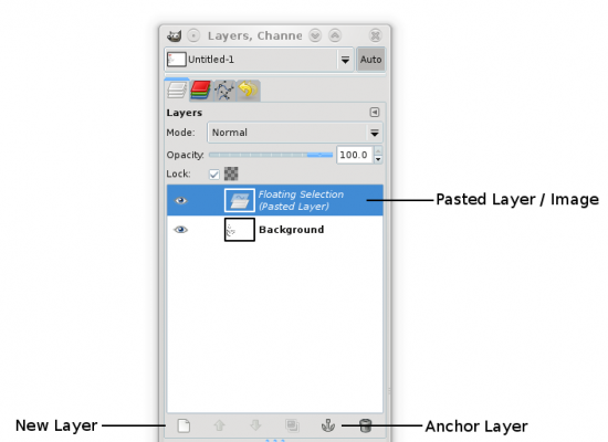 Figure 4: Working with pasted layer