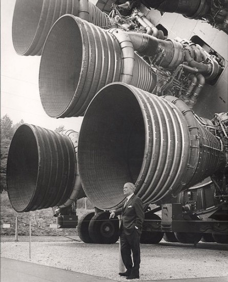 Figure 1: Werner von Braun near Saturn V 