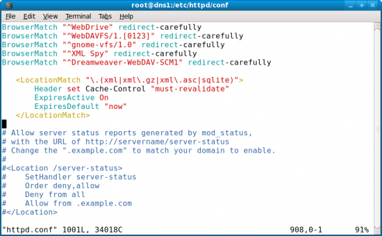 Figure 2: Configuring metadata handling in Apache