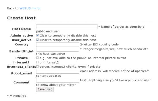 Figure 4: Create a host