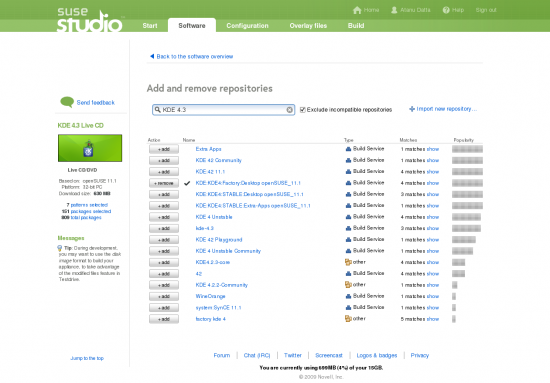 Figure 02: Search and add software repositories
