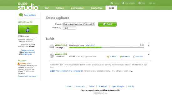 Figure 4: Building the appliance