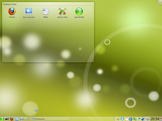Figure 4: Default openSUSE KDE with their customised Air theme