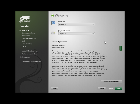 Figure 11: Redesigned openSUSE installer